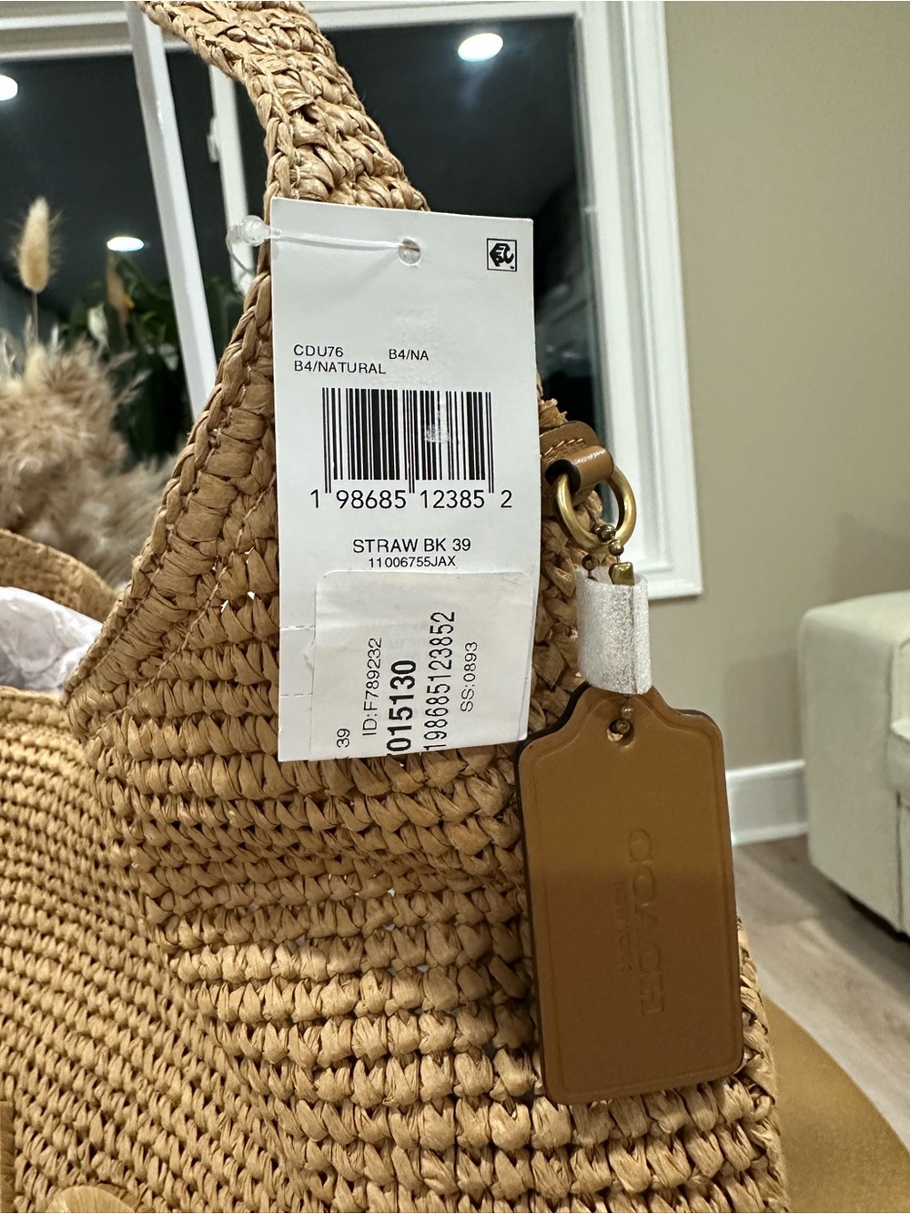 Coach Brooklyn Straw 39 Shoulder Bag - Picture 4 of 5